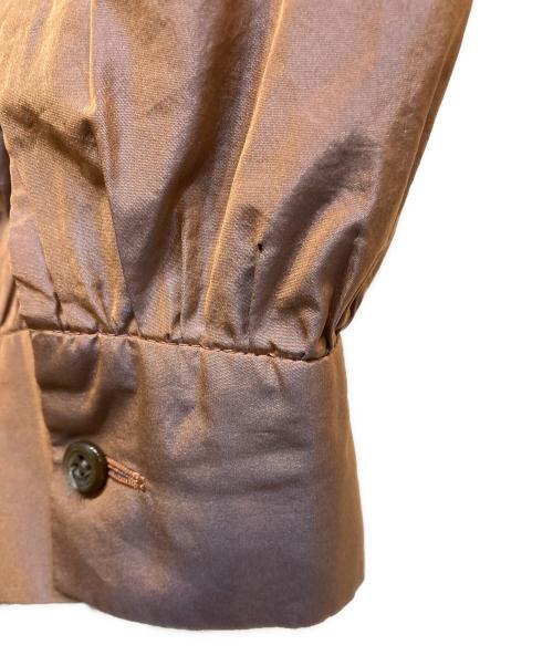 &ellecy（アンドエルシー）&ellecy (アンドエルシー) 光沢加工ボウタイシャツ ブラウン サイズ:Mの古着・服飾アイテム