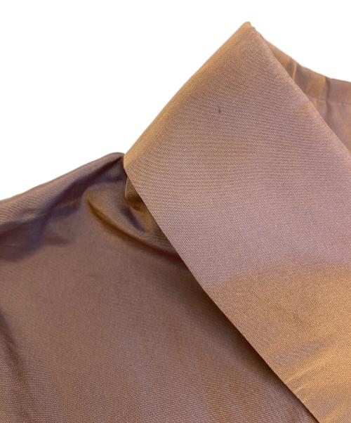 &ellecy（アンドエルシー）&ellecy (アンドエルシー) 光沢加工ボウタイシャツ ブラウン サイズ:Mの古着・服飾アイテム