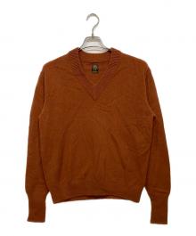 BATONER（バトナ―）の古着「RE-CYCLE CASHMERE CREW V NECK」｜ブラウン
