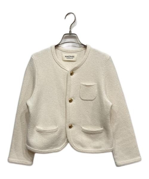 MACPHEE（マカフィー）MACPHEE (マカフィー) モスライクステッチ クルーネックジャケット ホワイト サイズ:Ｓの古着・服飾アイテム