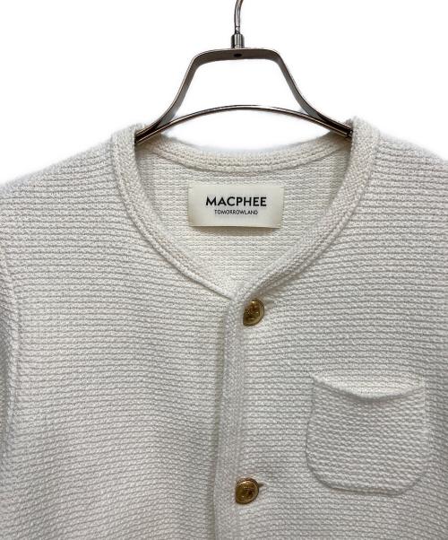 MACPHEE（マカフィー）MACPHEE (マカフィー) モスライクステッチ クルーネックジャケット ホワイト サイズ:Ｓの古着・服飾アイテム