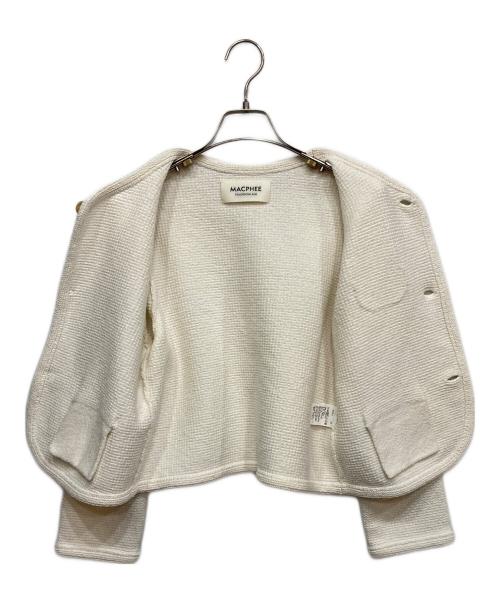 MACPHEE（マカフィー）MACPHEE (マカフィー) モスライクステッチ クルーネックジャケット ホワイト サイズ:Ｓの古着・服飾アイテム