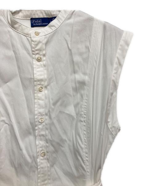 POLO RALPH LAUREN（ポロ・ラルフローレン）POLO RALPH LAUREN (ポロ・ラルフローレン) コットンノースリーブAラインワンピース ホワイト サイズ:Sの古着・服飾アイテム