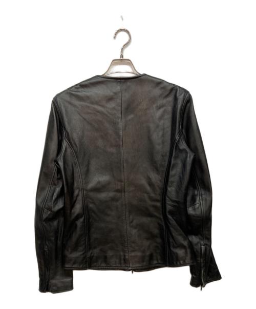 KATHARINE HAMNETT（キャサリンハムネット）KATHARINE HAMNETT (キャサリンハムネット) レザーブルゾン ブラック サイズ:Lの古着・服飾アイテム