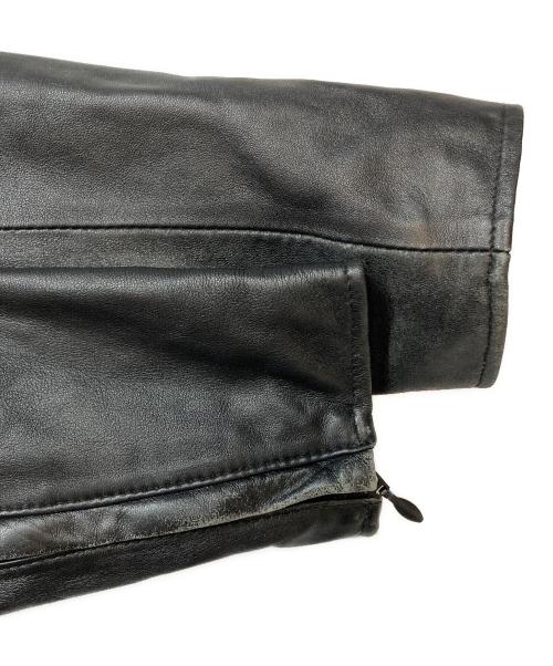 KATHARINE HAMNETT（キャサリンハムネット）KATHARINE HAMNETT (キャサリンハムネット) レザーブルゾン ブラック サイズ:Lの古着・服飾アイテム