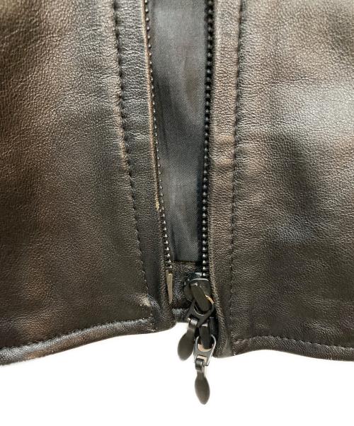 KATHARINE HAMNETT（キャサリンハムネット）KATHARINE HAMNETT (キャサリンハムネット) レザーブルゾン ブラック サイズ:Lの古着・服飾アイテム