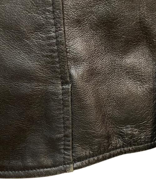KATHARINE HAMNETT（キャサリンハムネット）KATHARINE HAMNETT (キャサリンハムネット) レザーブルゾン ブラック サイズ:Lの古着・服飾アイテム