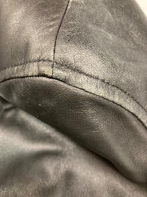 KATHARINE HAMNETT（キャサリンハムネット）KATHARINE HAMNETT (キャサリンハムネット) レザーブルゾン ブラック サイズ:Lの古着・服飾アイテム