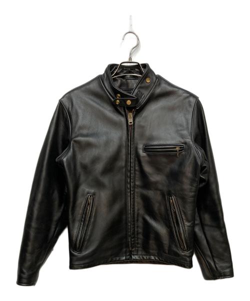 Schott（ショット）Schott (ショット) ボアライナー付 レザーシングルライダース ジャケット ブラック サイズ:36の古着・服飾アイテム