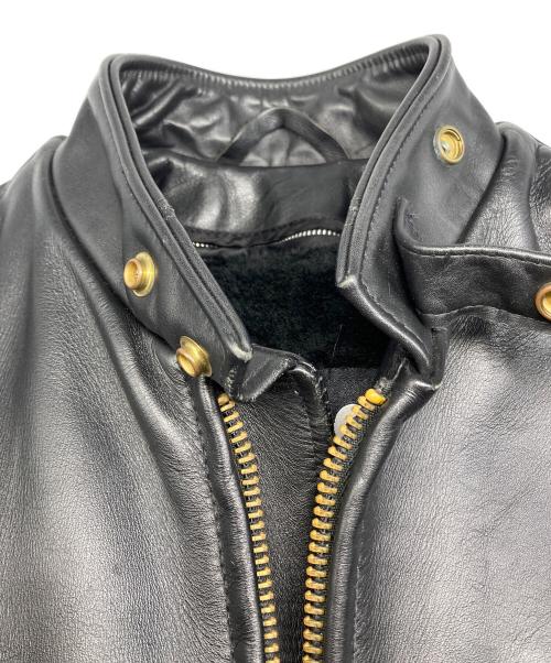 Schott（ショット）Schott (ショット) ボアライナー付 レザーシングルライダース ジャケット ブラック サイズ:36の古着・服飾アイテム