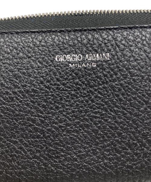 GIORGIO ARMANI（ジョルジョアルマーニ）GIORGIO ARMANI (ジョルジョアルマーニ) ラウンドジップウォレット ブラックの古着・服飾アイテム