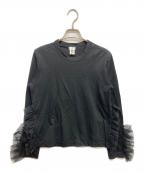 noir kei ninomiyaノワール ケイ ニノミヤ）の古着「ロングスリーブフリルカットソー」｜ブラック