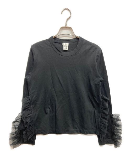 noir kei ninomiya（ノワール ケイ ニノミヤ）noir kei ninomiya (ノワール ケイ ニノミヤ) ロングスリーブフリルカットソー ブラック サイズ:Sの古着・服飾アイテム