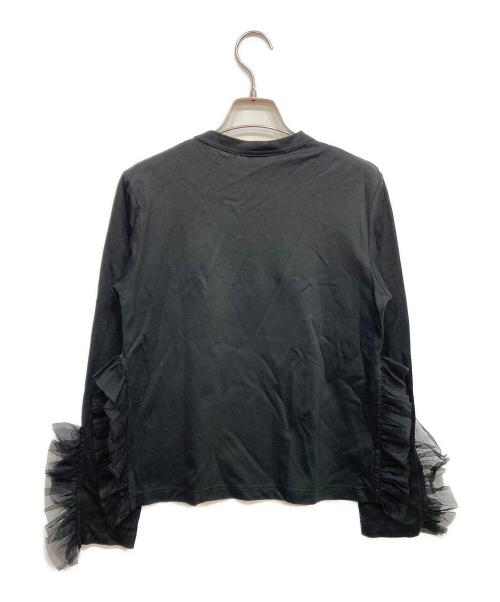 noir kei ninomiya（ノワール ケイ ニノミヤ）noir kei ninomiya (ノワール ケイ ニノミヤ) ロングスリーブフリルカットソー ブラック サイズ:Sの古着・服飾アイテム