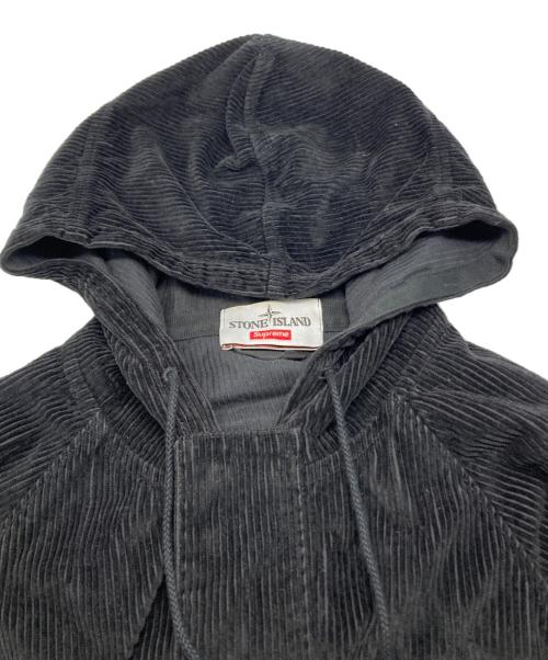 STONE ISLAND（ストーンアイランド）STONE ISLAND (ストーンアイランド) SUPREME (シュプリーム) コーデュロイ ジップアップジャケット Corduroy Jacket ブラック サイズ:Sの古着・服飾アイテム