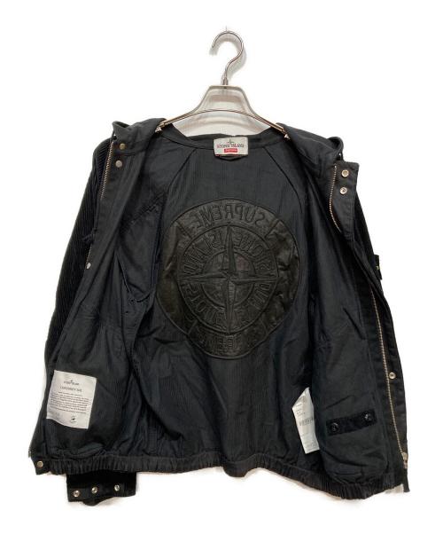 STONE ISLAND（ストーンアイランド）STONE ISLAND (ストーンアイランド) SUPREME (シュプリーム) コーデュロイ ジップアップジャケット Corduroy Jacket ブラック サイズ:Sの古着・服飾アイテム