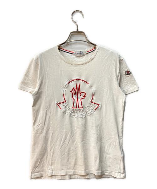 MONCLER（モンクレール）MONCLER (モンクレール) ロゴTシャツ ホワイト サイズ:Mの古着・服飾アイテム