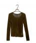 CLANE（クラネ）の古着「TULLE FLOCKY LADY TOPS/チュールフロッキーレディトップス」｜オリーブ