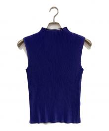 PLEATS PLEASE（プリーツプリーズ）の古着「プリーツノースリーブカットソー」｜ブルー