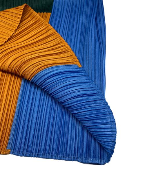 PLEATS PLEASE（プリーツプリーズ）PLEATS PLEASE (プリーツプリーズ) プリーツワンピース グリーン×ブルー サイズ:4の古着・服飾アイテム