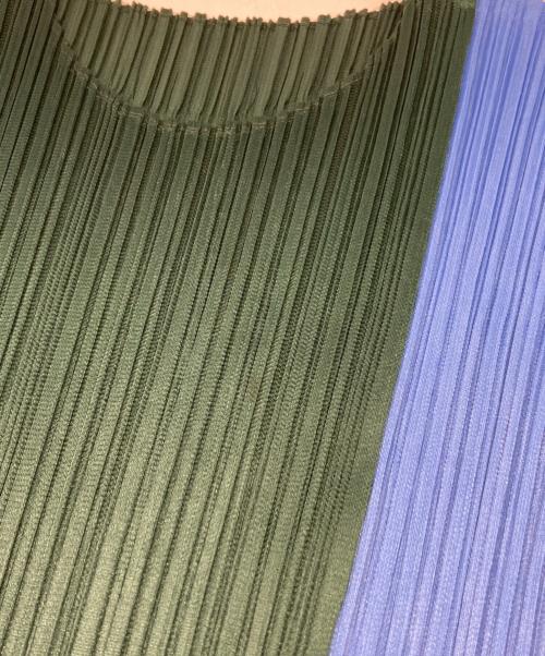 PLEATS PLEASE（プリーツプリーズ）PLEATS PLEASE (プリーツプリーズ) プリーツワンピース グリーン×ブルー サイズ:4の古着・服飾アイテム