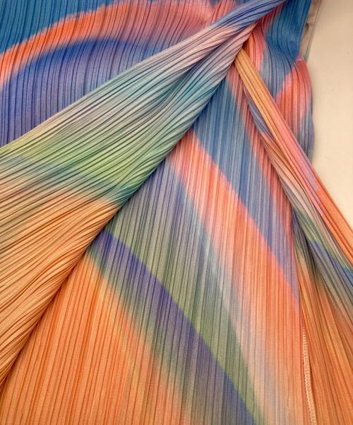 PLEATS PLEASE（プリーツプリーズ）PLEATS PLEASE (プリーツプリーズ) GROOVE ワンピース オレンジ×ブルー サイズ:3の古着・服飾アイテム