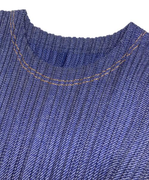 PLEATS PLEASE（プリーツプリーズ）PLEATS PLEASE (プリーツプリーズ) COTTON DENIMワンピース インディゴ サイズ:3の古着・服飾アイテム