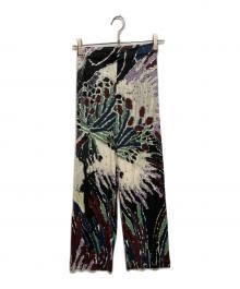 PLEATS PLEASE（プリーツプリーズ）の古着「FROSTY FOREST PANTS」｜ブラック×ホワイト