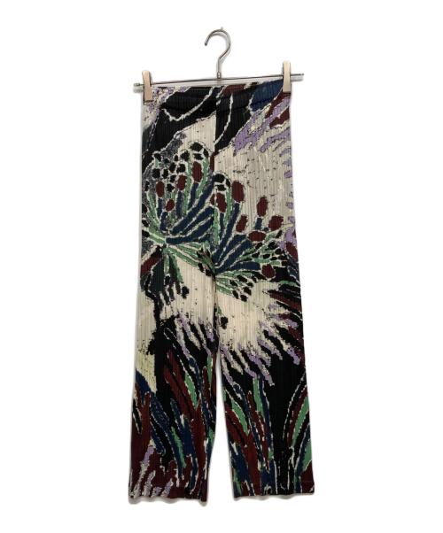 PLEATS PLEASE（プリーツプリーズ）PLEATS PLEASE (プリーツプリーズ) FROSTY FOREST PANTS ブラック×ホワイト サイズ:3の古着・服飾アイテム