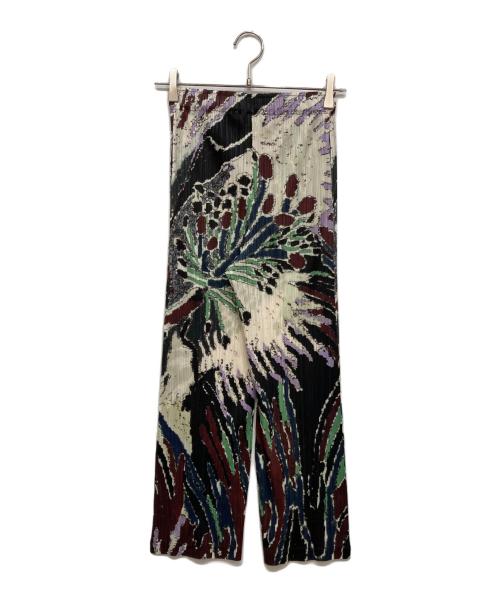 PLEATS PLEASE（プリーツプリーズ）PLEATS PLEASE (プリーツプリーズ) FROSTY FOREST PANTS ブラック×ホワイト サイズ:3の古着・服飾アイテム