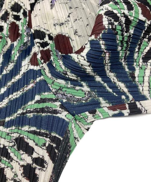 PLEATS PLEASE（プリーツプリーズ）PLEATS PLEASE (プリーツプリーズ) FROSTY FOREST PANTS ブラック×ホワイト サイズ:3の古着・服飾アイテム