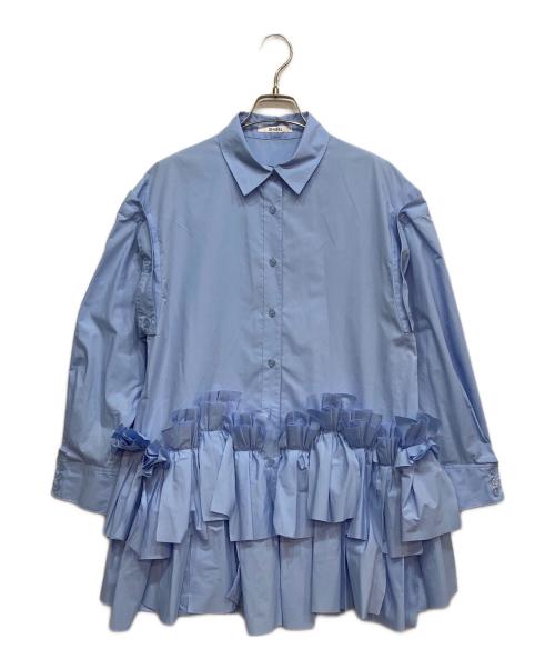 Snidel（スナイデル）Snidel (スナイデル) リボンシャツ ブルー サイズ:FREEの古着・服飾アイテム