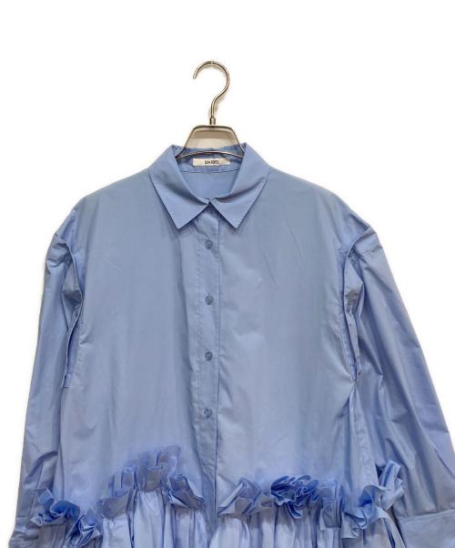Snidel（スナイデル）Snidel (スナイデル) リボンシャツ ブルー サイズ:FREEの古着・服飾アイテム