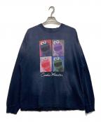 MAISON SPECIALメゾンスペシャル）の古着「- Cookie Monster - Prime-Over Crew Neck Long Sleeve T-Shirt」｜ネイビー