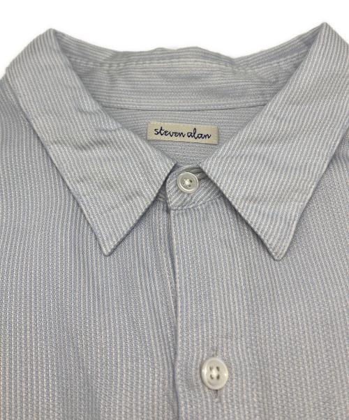 STEVEN ALAN（スティーブンアラン）STEVEN ALAN (スティーブンアラン) ドレープ コードレーン レギュラーカラー シャツ LOOSE ブルー サイズ:XLの古着・服飾アイテム
