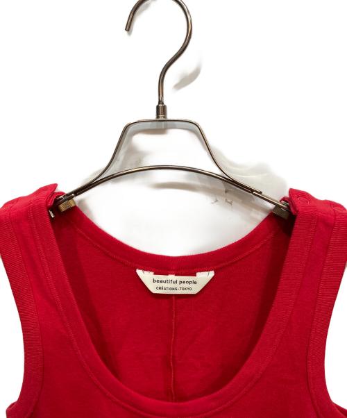 beautiful people（ビューティフルピープル）beautiful people (ビューティフルピープル) double-end cotton wool rib tank top レッド サイズ:34の古着・服飾アイテム