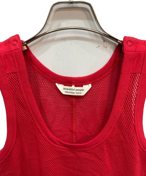 beautiful people（ビューティフルピープル）beautiful people (ビューティフルピープル) double-end cotton wool mesh tank top レッド サイズ:34の古着・服飾アイテム