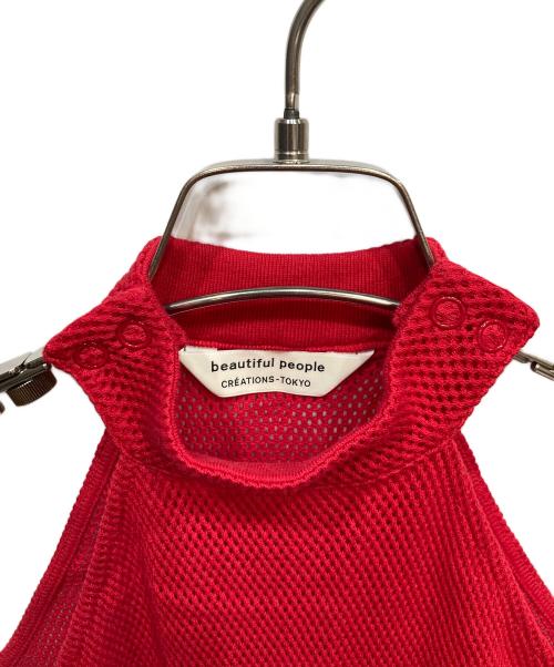 beautiful people（ビューティフルピープル）beautiful people (ビューティフルピープル) double-end cotton wool mesh tank top レッド サイズ:34の古着・服飾アイテム