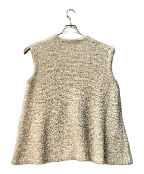 THREE SQUARE（スリースクエア）THREE SQUARE (スリースクエア) ファンシーヤーンニットジレ アイボリー サイズ:Ｆの古着・服飾アイテム
