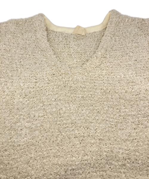 THREE SQUARE（スリースクエア）THREE SQUARE (スリースクエア) ファンシーヤーンニットジレ アイボリー サイズ:Ｆの古着・服飾アイテム