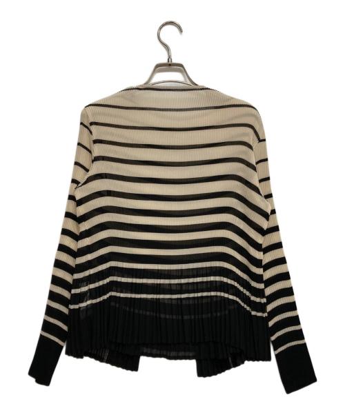 SPECCHIO（スペッチオ）SPECCHIO (スペッチオ) アンサンブルプリーツカーディガン ホワイト×ブラック サイズ:40の古着・服飾アイテム