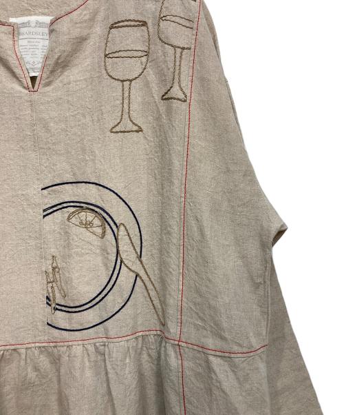BEARDSLEY（ビアズリー）BEARDSLEY (ビアズリー) ランチ刺繍リネンワンピース ベージュ サイズ:FREEの古着・服飾アイテム