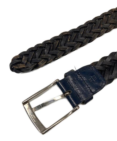 SADDLER'S（サドラーズ）Saddler'S (サドラーズ) レザーメッシュベルト ブラック サイズ:サイズ詳細参照の古着・服飾アイテム