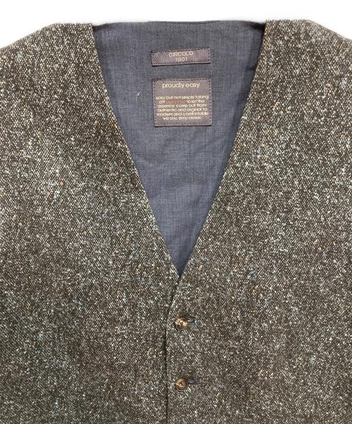 CIRCOLO 1901（チルコロ1901）CIRCOLO 1901 (チルコロ1901) ツイード柄プリントジレ ネイビー サイズ:50の古着・服飾アイテム