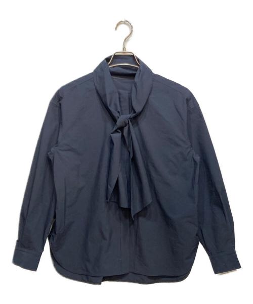 DESIGNWORKS（デザインワークス）DESIGNWORKS (デザインワークス) タイプライター ボウタイ ブラウス ネイビー サイズ:38の古着・服飾アイテム