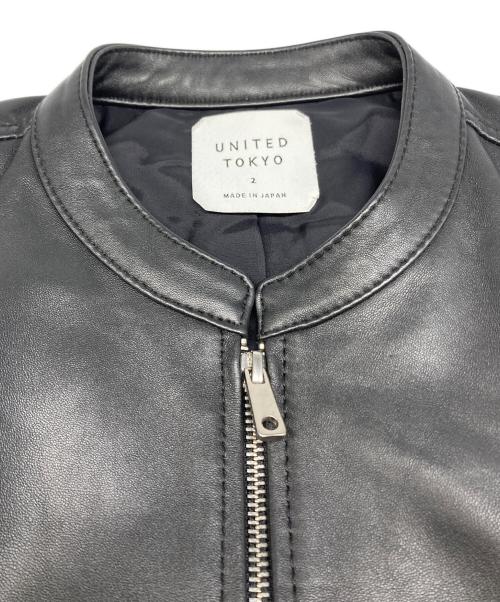UNITED TOKYO（ユナイテッドトーキョー）UNITED TOKYO (ユナイテッドトーキョー) ラムレザーシングルライダースジャケット ブラック サイズ:2の古着・服飾アイテム