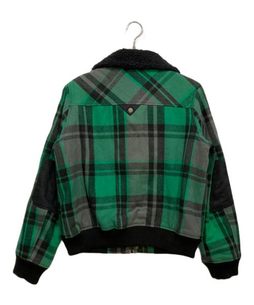 DIESEL（ディーゼル）DIESEL (ディーゼル) チェックボアブルゾン グリーン サイズ:XLの古着・服飾アイテム