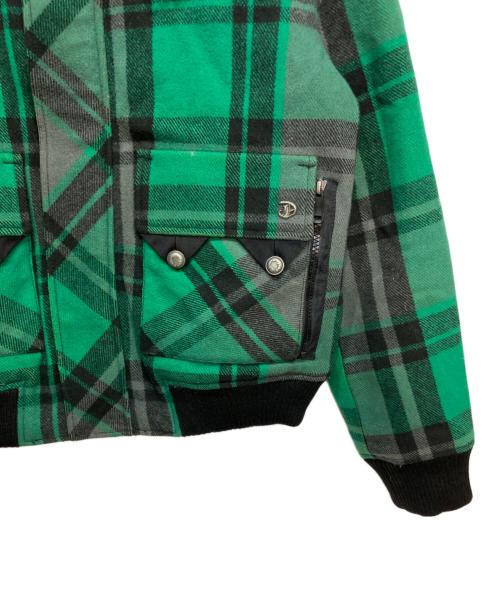 DIESEL（ディーゼル）DIESEL (ディーゼル) チェックボアブルゾン グリーン サイズ:XLの古着・服飾アイテム