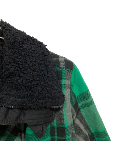 DIESEL（ディーゼル）DIESEL (ディーゼル) チェックボアブルゾン グリーン サイズ:XLの古着・服飾アイテム
