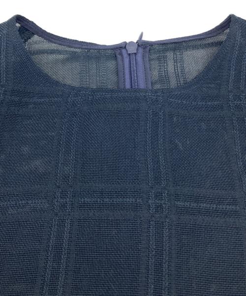 BACCA（バッカ）BACCA (バッカ) レノウェーブ ブロック チェック チュニック ワンピース ネイビー サイズ:36の古着・服飾アイテム